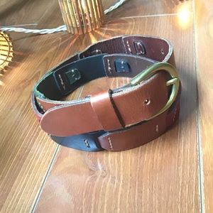 Fossil multi color leather and brass belt